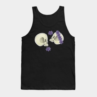 Skulls and Purple Flowers Tank Top